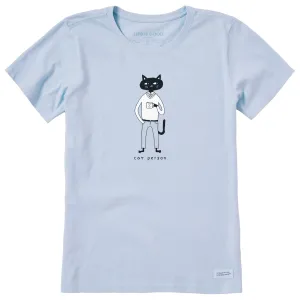 Women's Cat Person Short Sleeve Crusher Tee Life is Good