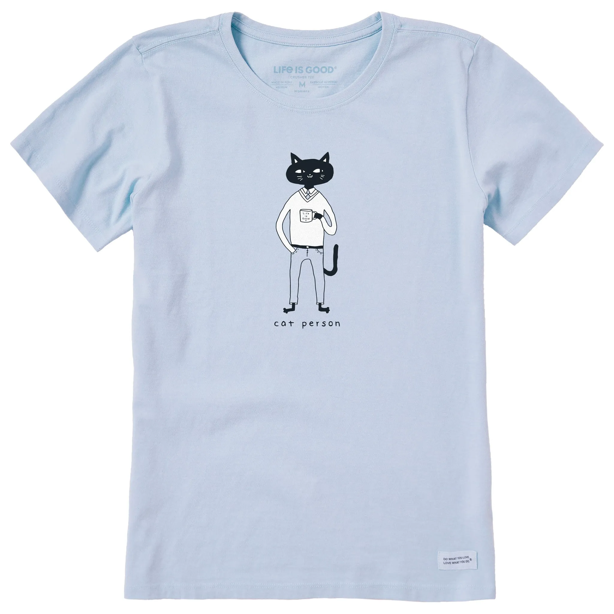Women's Cat Person Short Sleeve Crusher Tee Life is Good