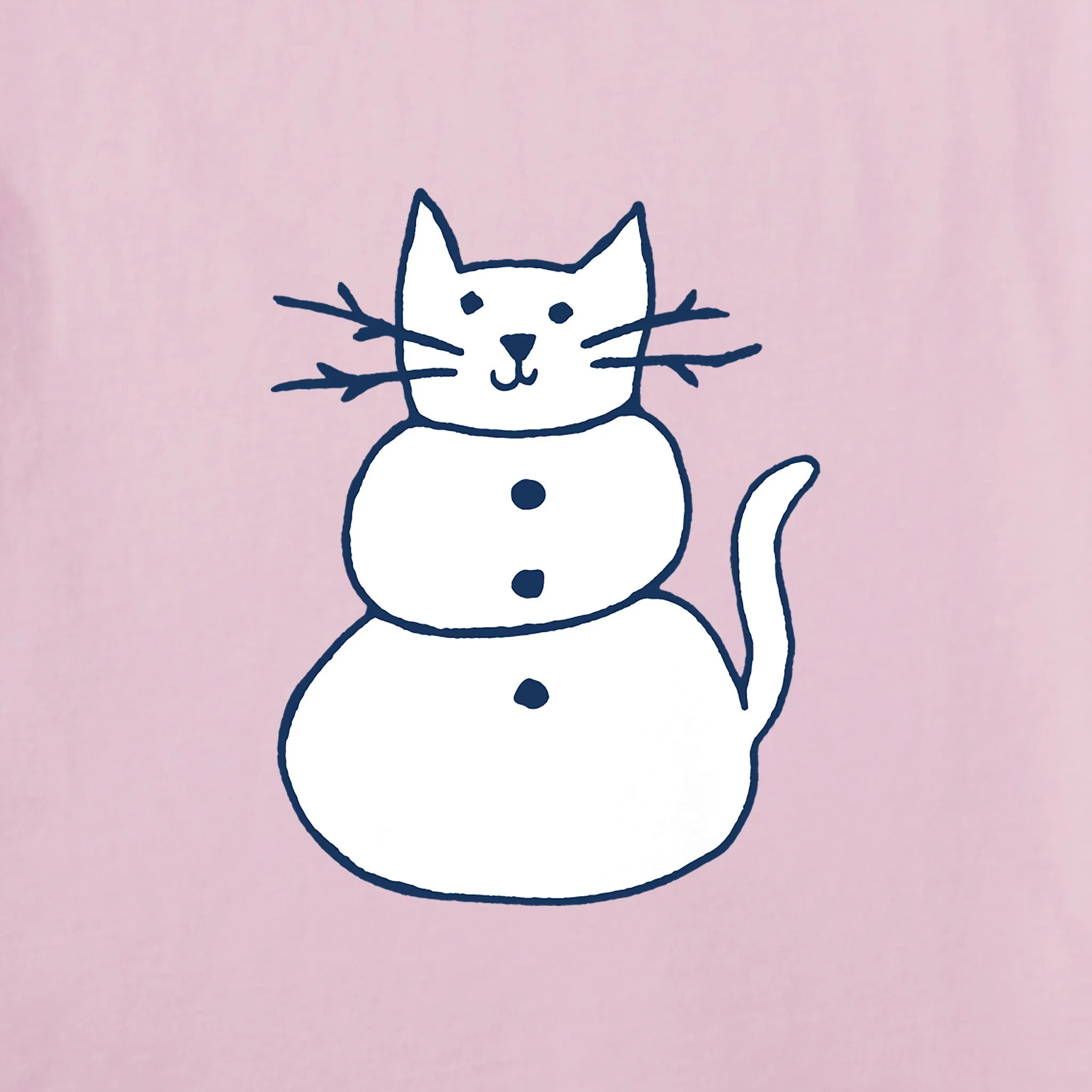 Women's Cat Snowman Long Sleeve Crusher Vee Life is Good