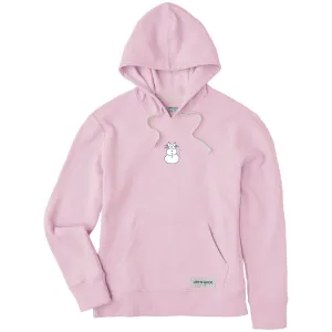 Women's Cat Snowman Simply True Fleece Hoodie Life is Good