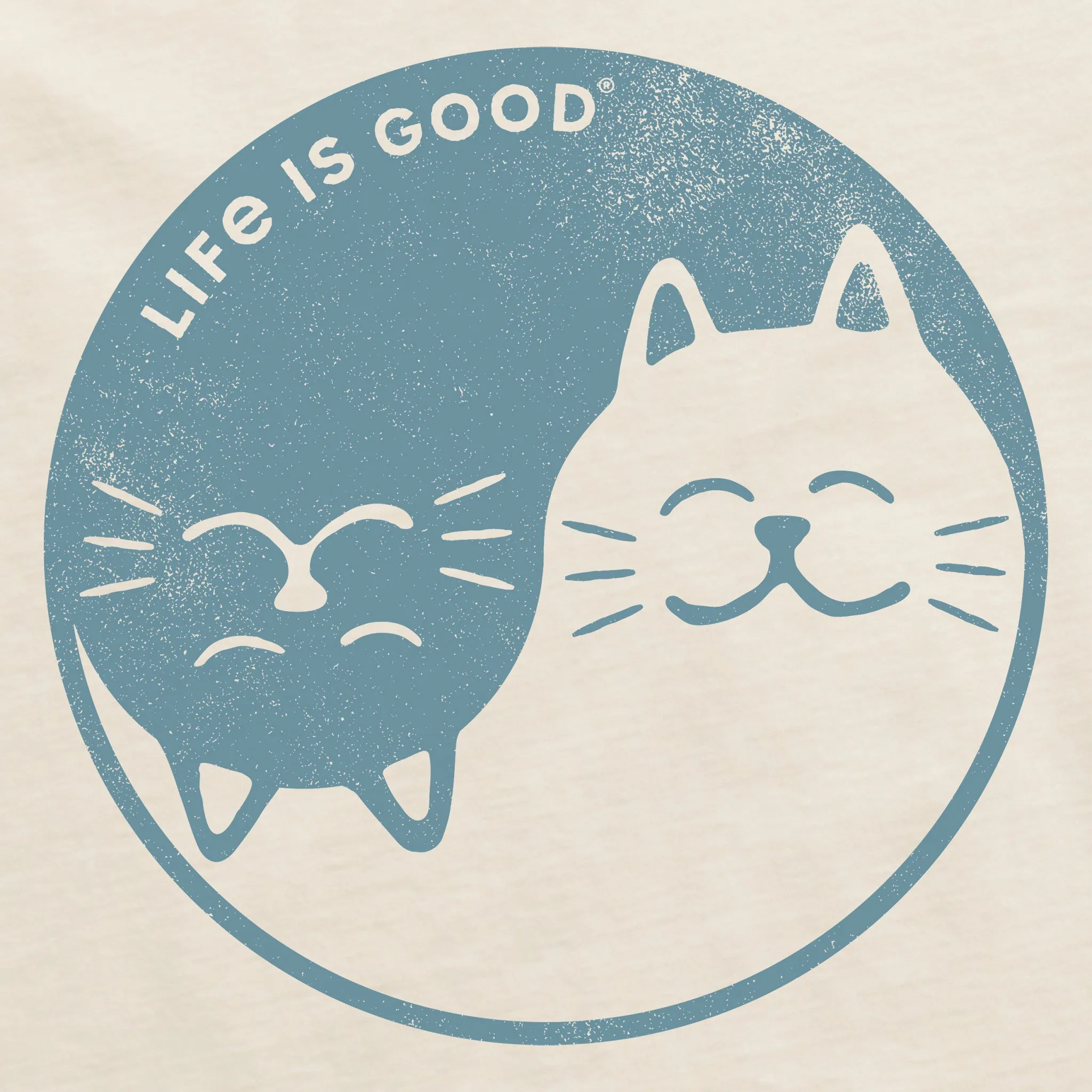 Women's Cat Yin and Yang Short Sleeve Crusher Tee Life is Good