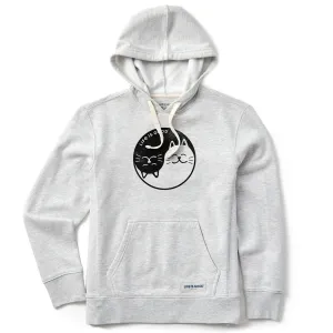 Women's Cat Yin and Yang Simply True Fleece Hoodie Life is Good