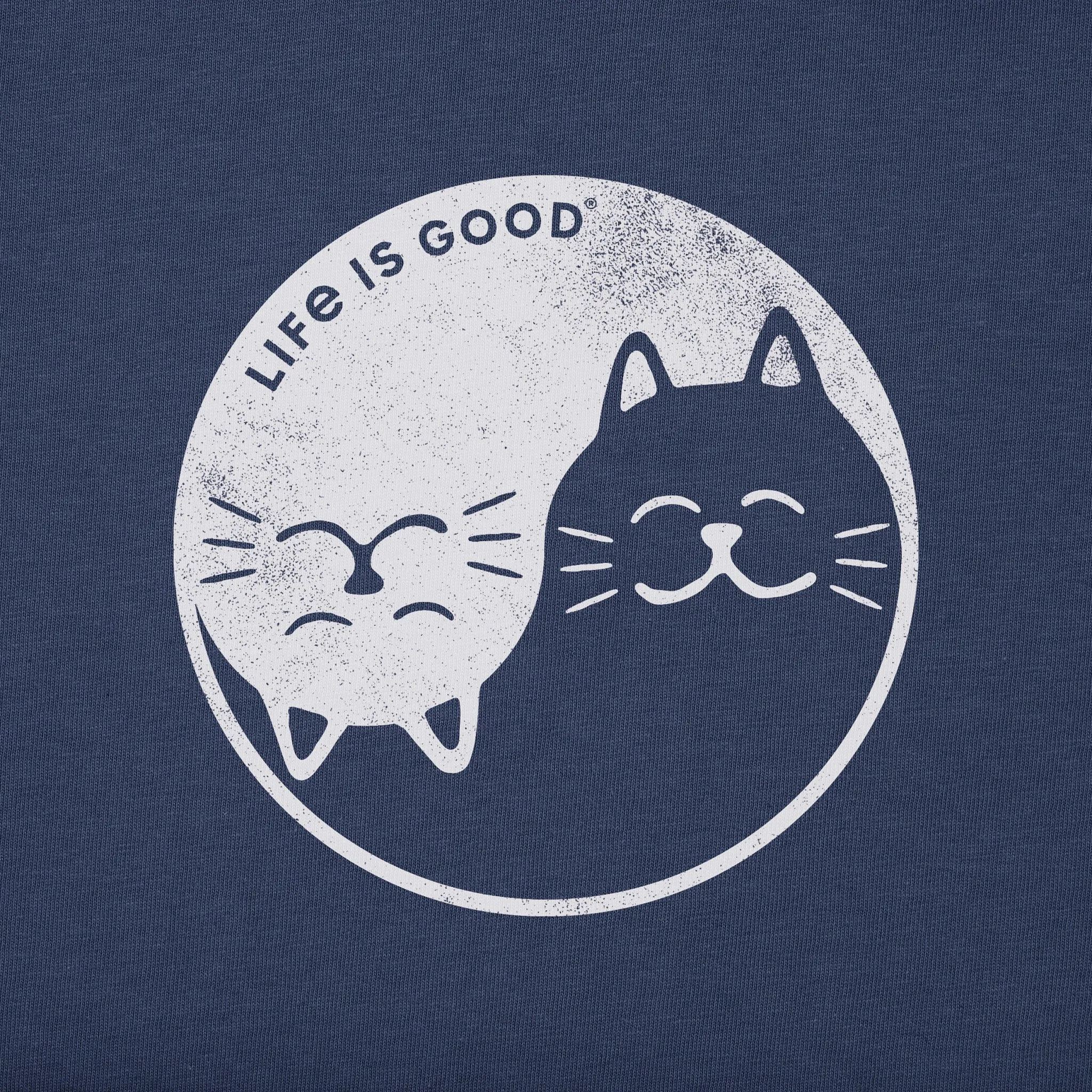 Women's Cat Yin and Yang Simply True Fleece Hoodie Life is Good