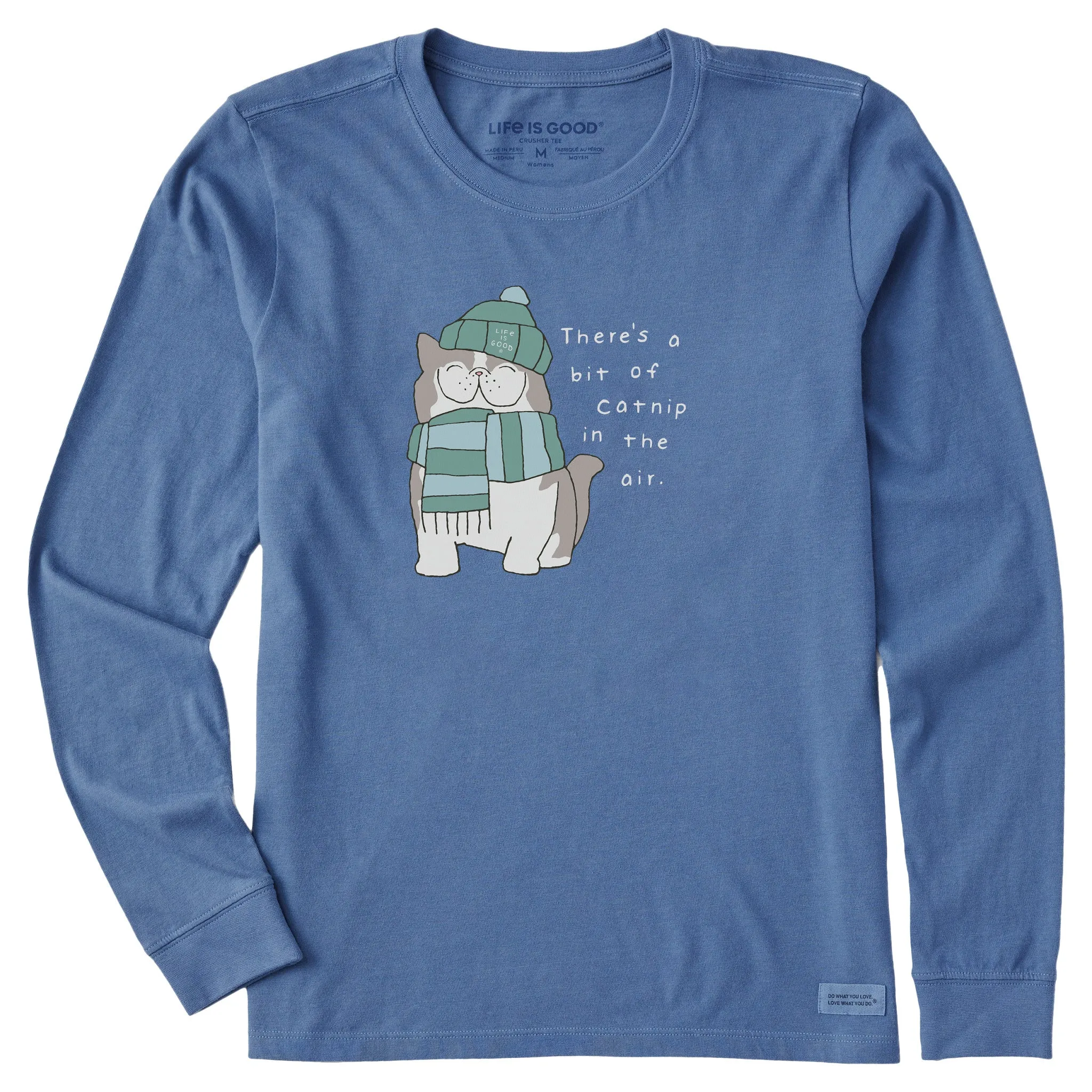 Women's Catnip in the Air Cat Long Sleeve Crusher Tee Life is Good