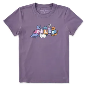 Women's Cats for Peace Short Sleeve Crusher Tee Life is Good