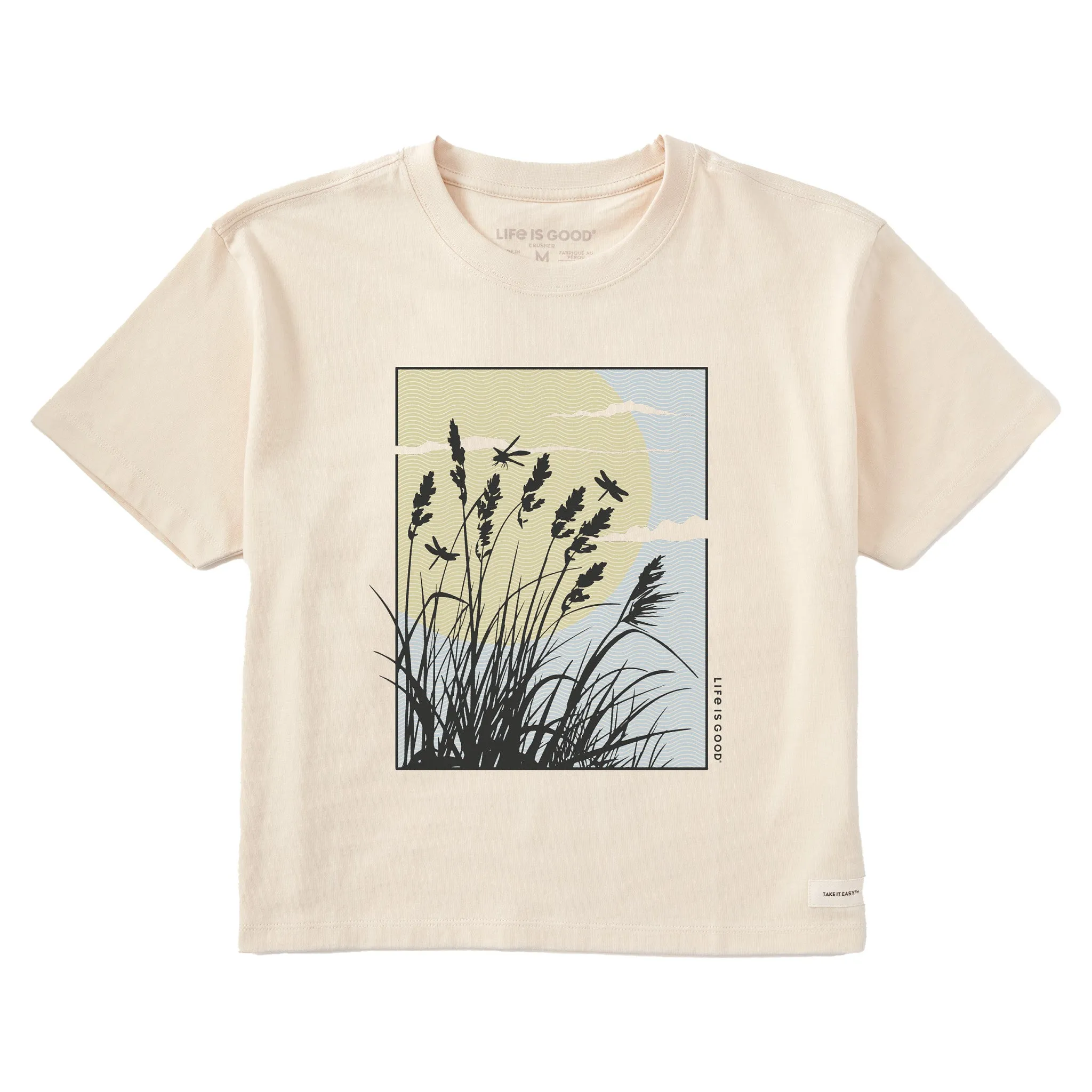 Women's Cattail Sunset Short Sleeve Crusher Boxy Tee Life is Good