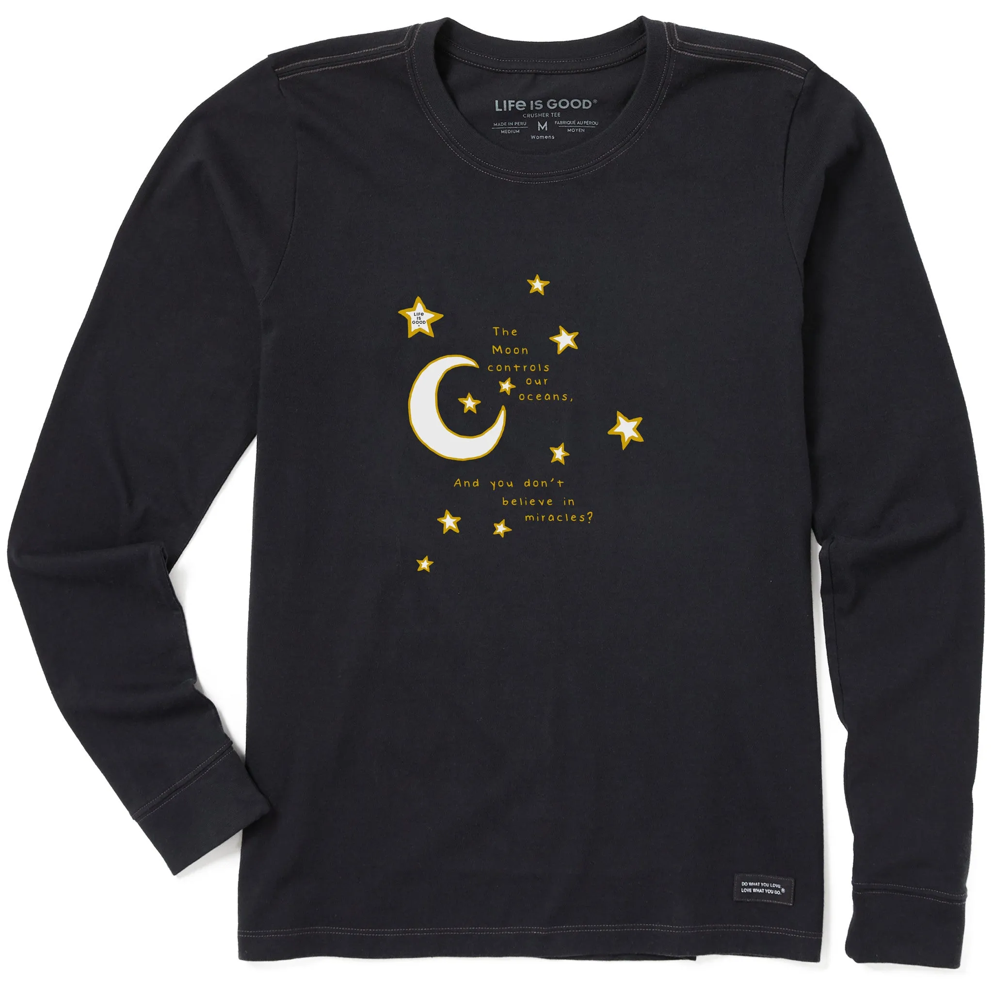 Women's Celestial Believe in Miracles Long Sleeve Crusher Tee Life is Good