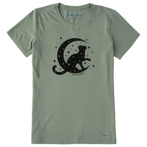 Women's Celestial Cat Short Sleeve Crusher Tee Life is Good