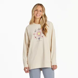 Women's Celestial Florals Crusher-FLEX Oversized Crew Life is Good