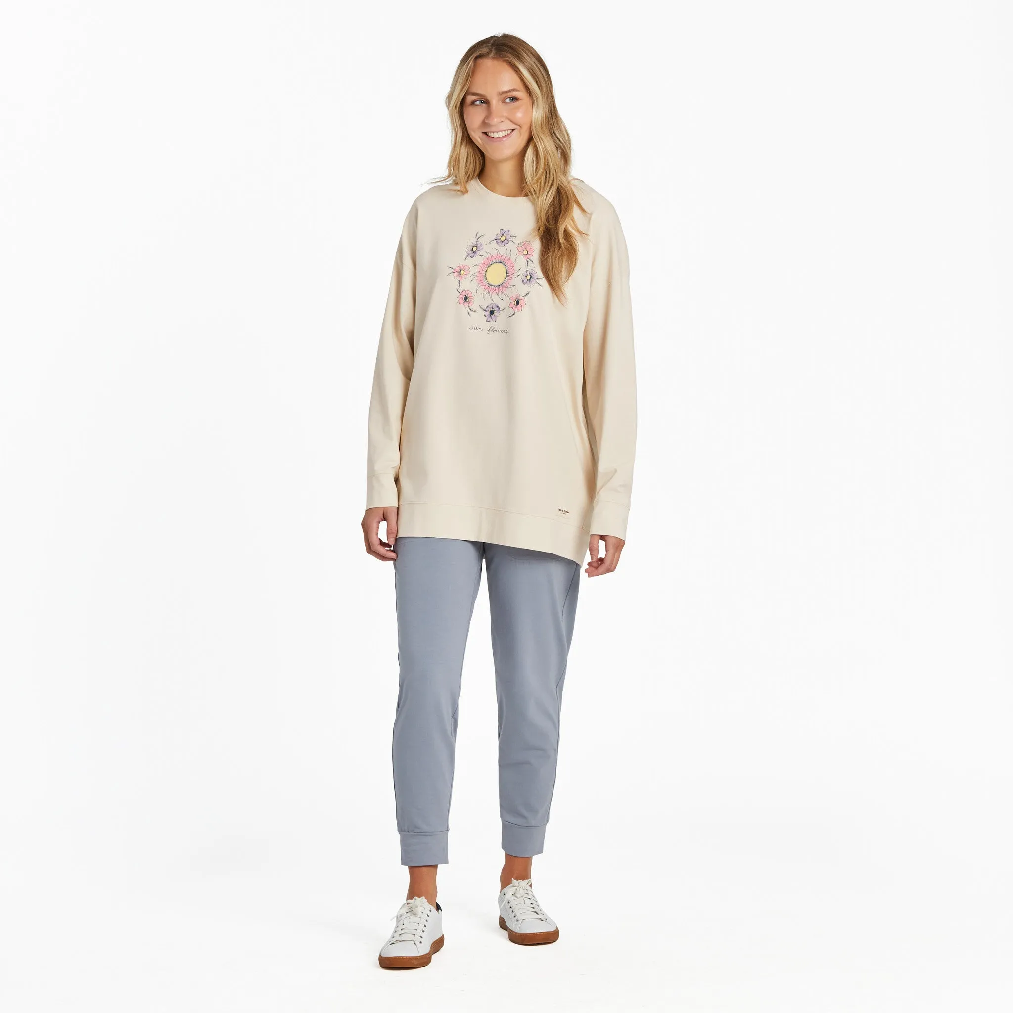 Women's Celestial Florals Crusher-FLEX Oversized Crew Life is Good