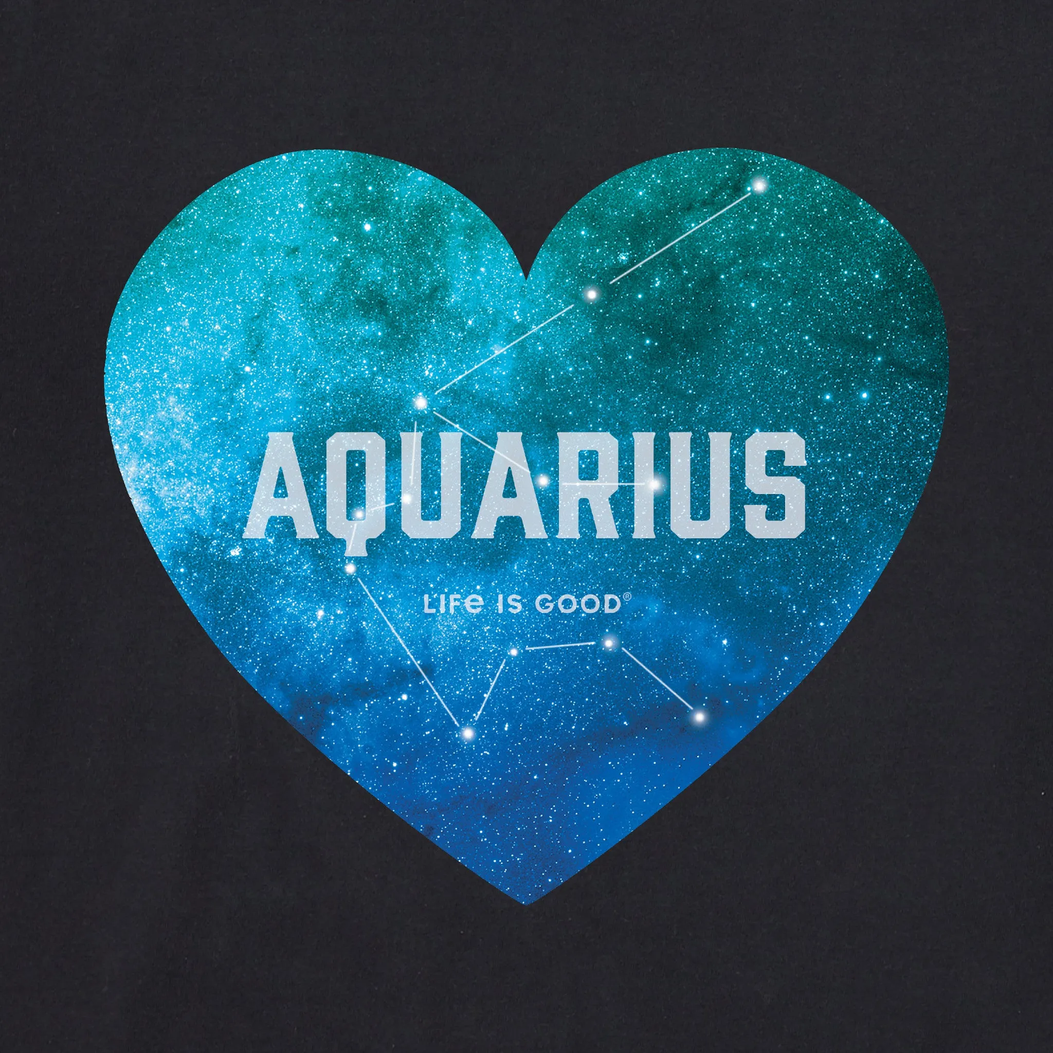 Women's Celestial Libra Heart Short Sleeve Crusher Vee Life is Good