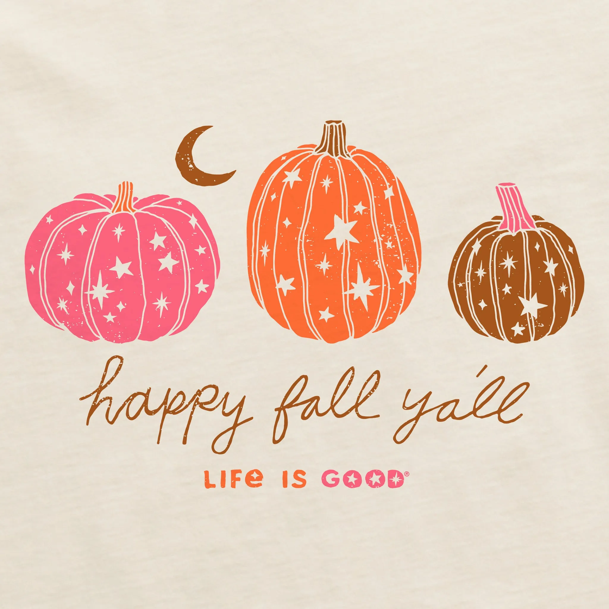 Women's Celestial Pumpkins Long Sleeve Crusher Vee Life is Good