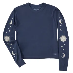 Women's Celestial Sun & Moons Long Sleeve Crusher Boxy Tee Life is Good