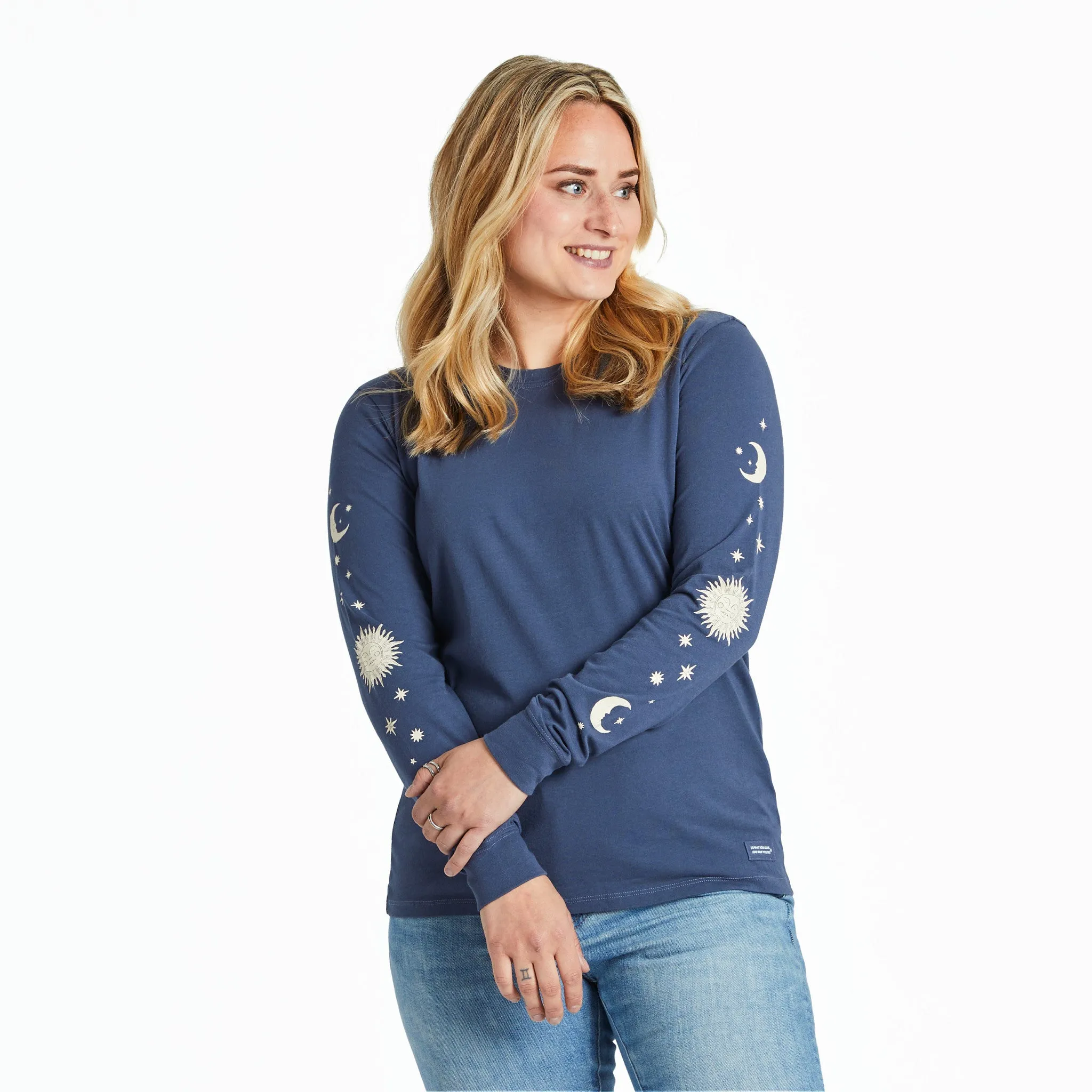 Women's Celestial Sun & Moons Long Sleeve Crusher-LITE Tee Life is Good