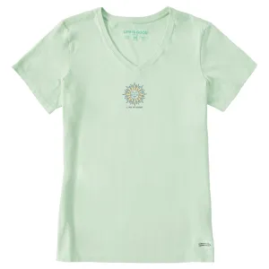 Women's Celestial Sun Short Sleeve Crusher Vee Life is Good