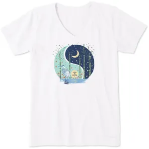 Women's Celestial Yin Yang Short Sleeve Crusher Vee Life is Good