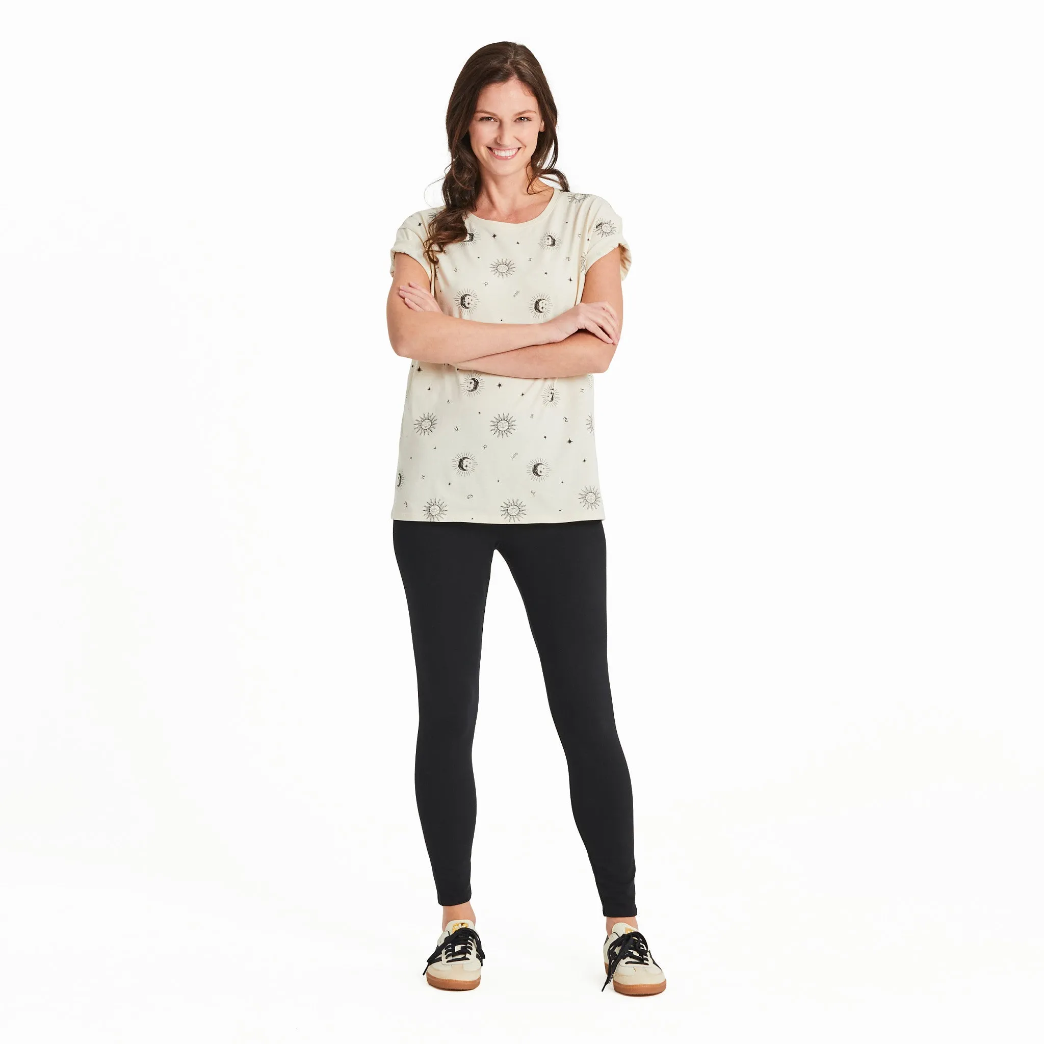 Women's Celestial Zodiac Pattern Crusher-LITE Easy Tee Life is Good