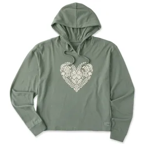 Women's Celtic Clover Heart Crusher Boxy Hoodie Life is Good