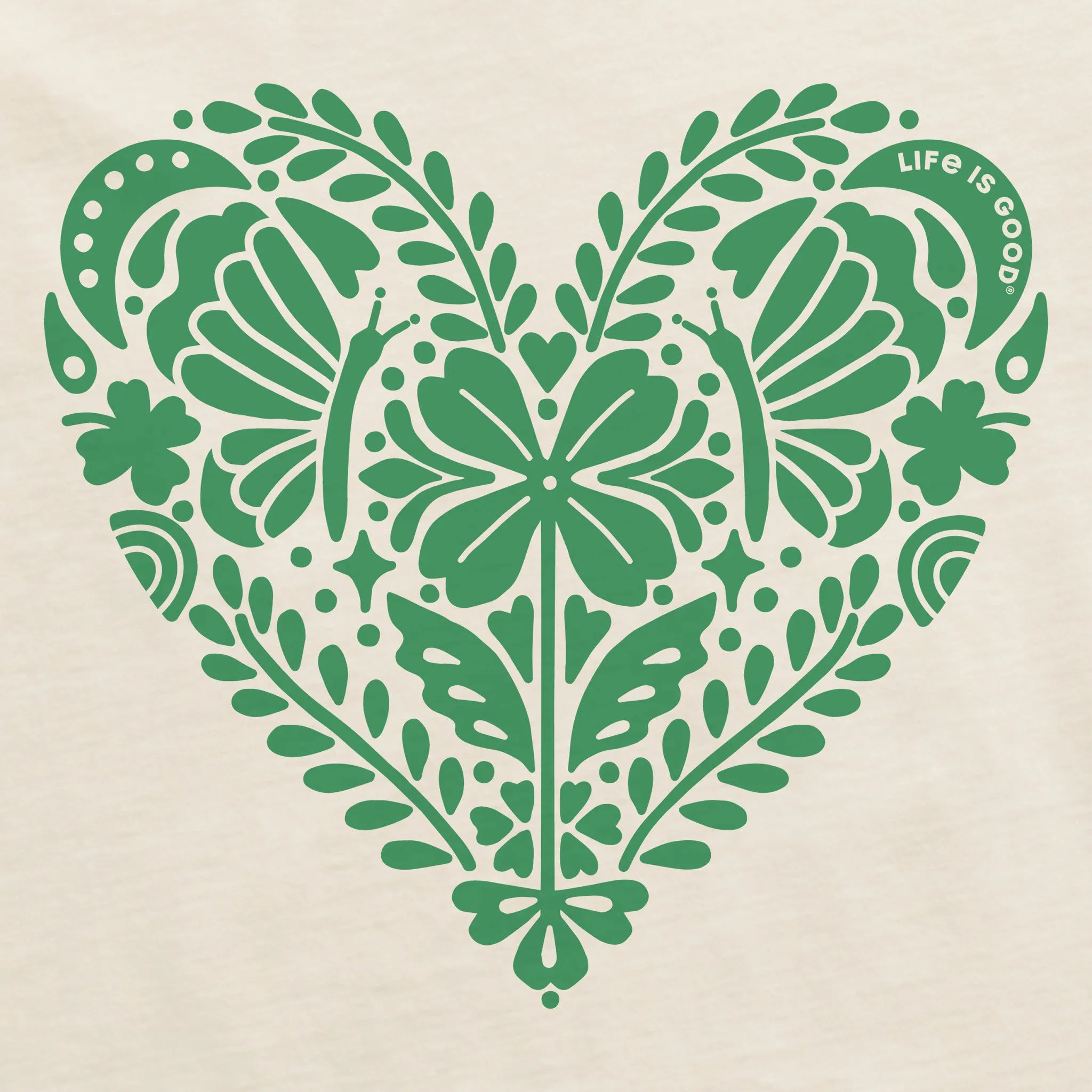 Women's Celtic Clover Heart Short Sleeve Crusher Boxy Tee Life is Good