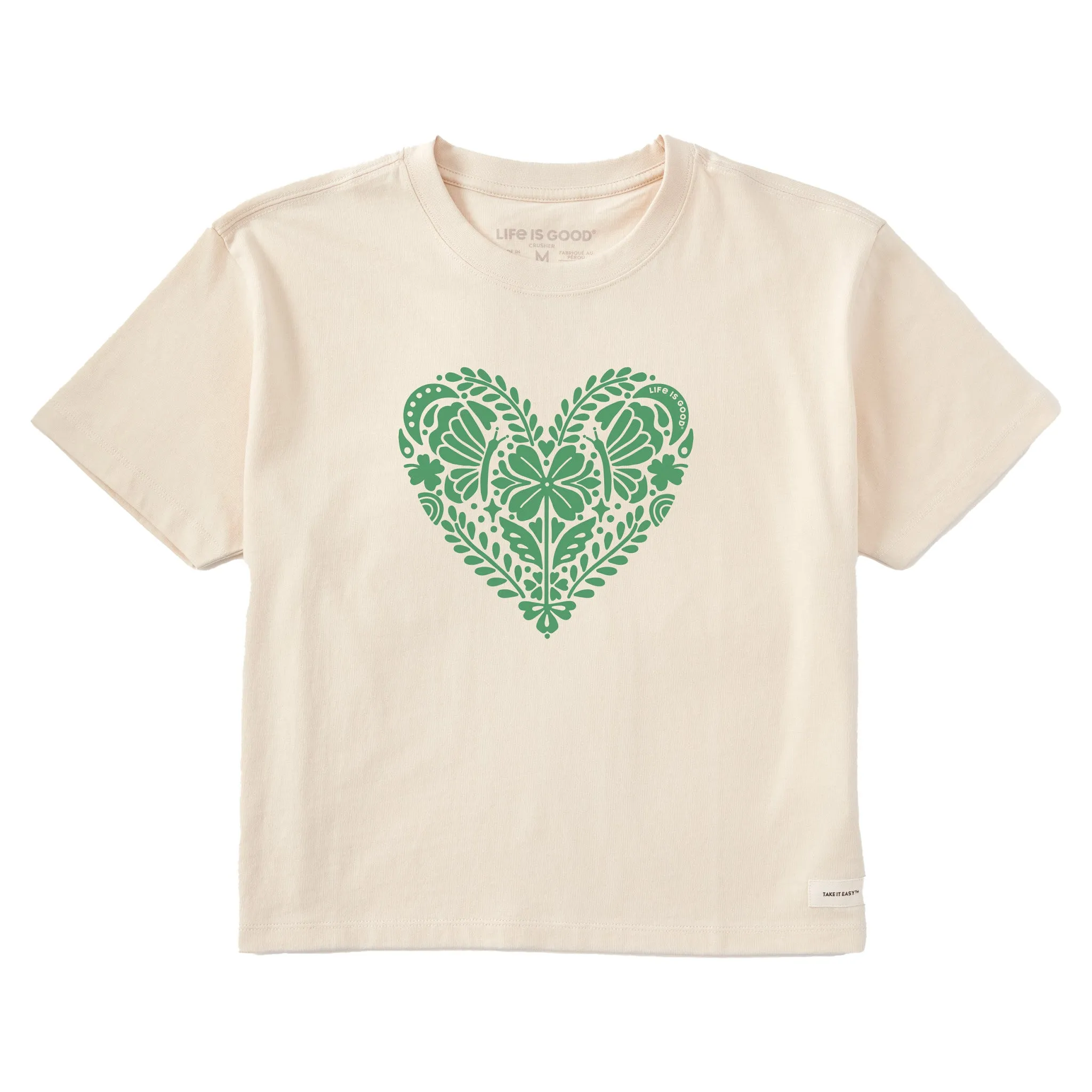 Women's Celtic Clover Heart Short Sleeve Crusher Boxy Tee Life is Good