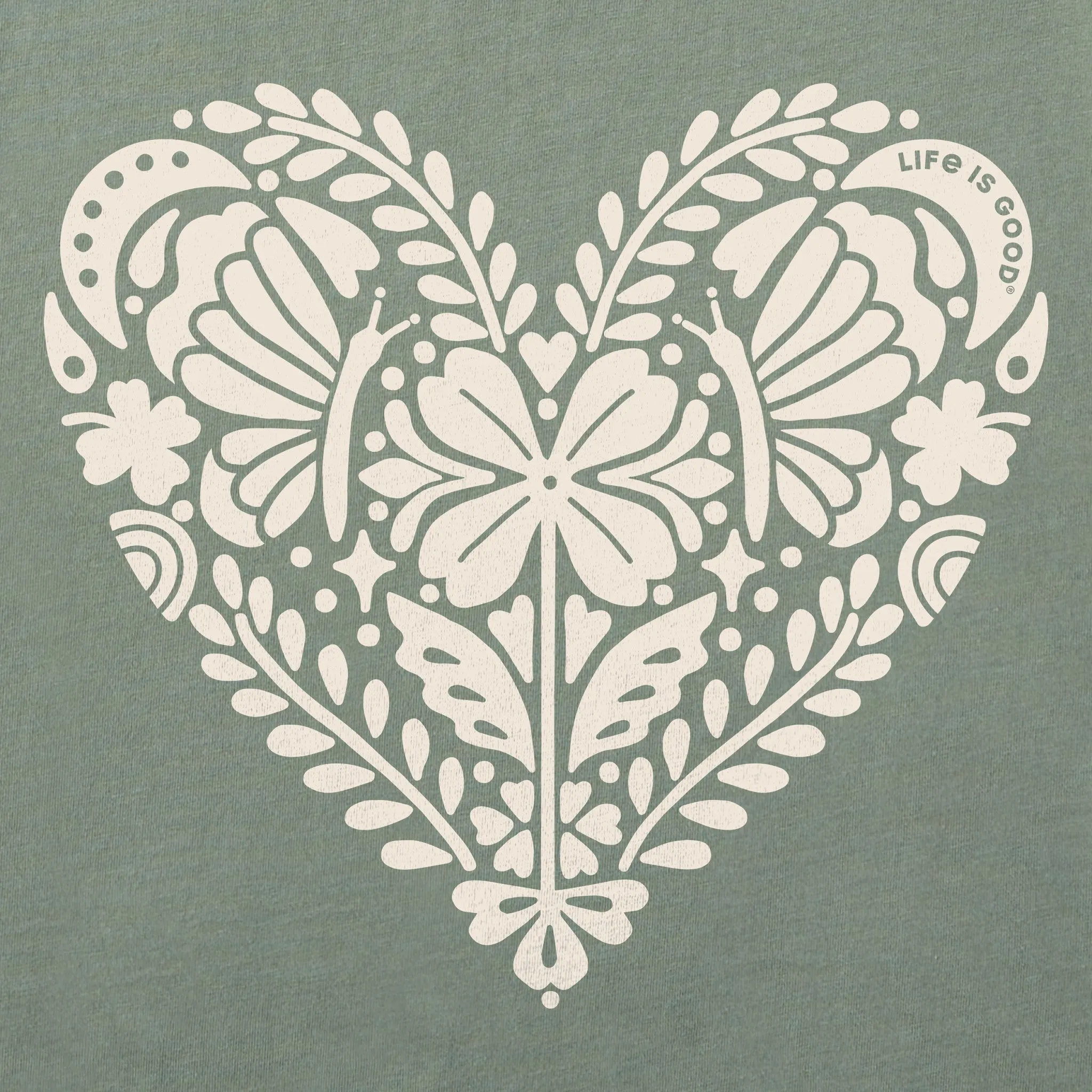 Women's Celtic Clover Heart Short Sleeve Crusher Tee Life is Good