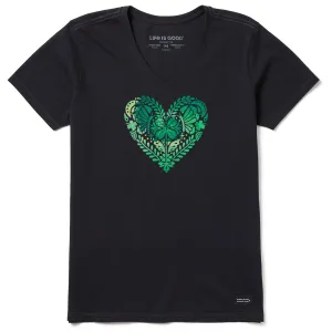 Women's Celtic Clover Heart Tie Dye Short Sleeve Vee Life is Good