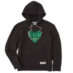 Women's Celtic Clover Heart Tie Dye Simply True Fleece Hoodie Life is Good