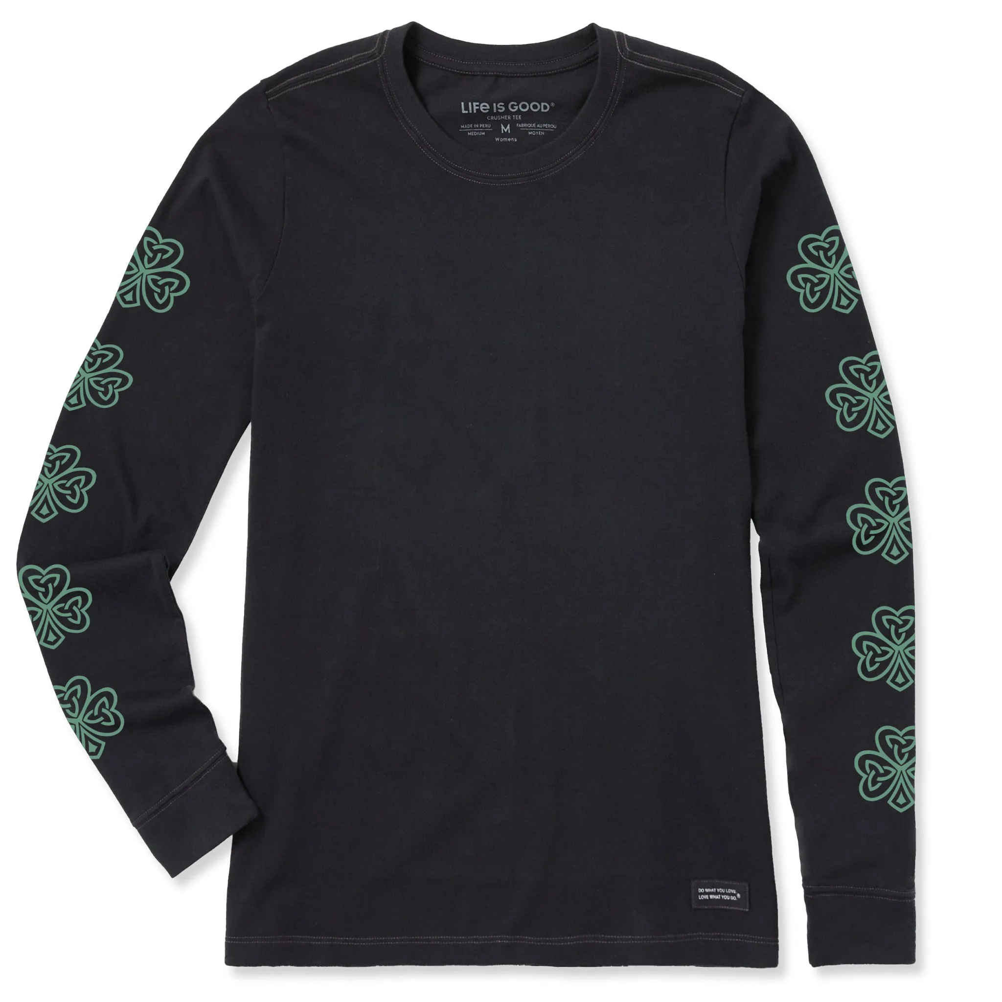 Women's Celtic Clovers Long Sleeve Crusher Tee Life is Good