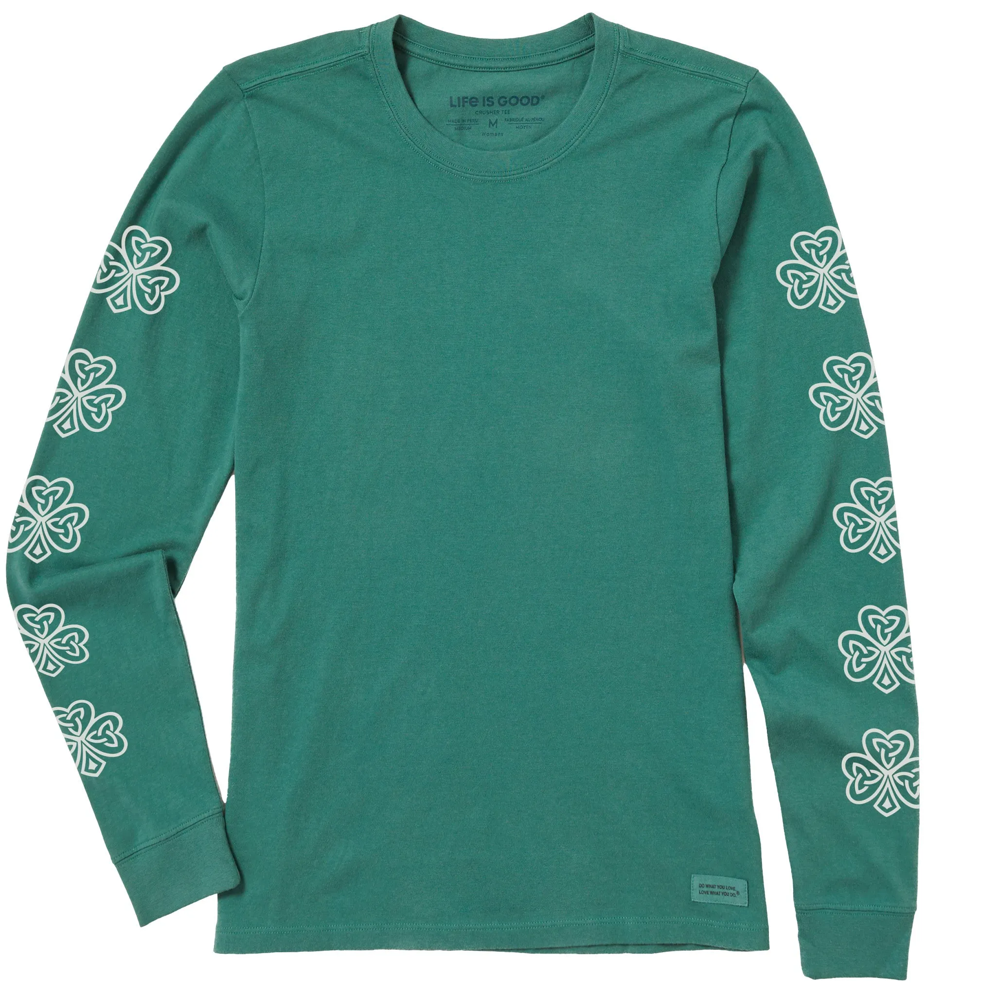 Women's Celtic Clovers Long Sleeve Crusher Tee Life is Good