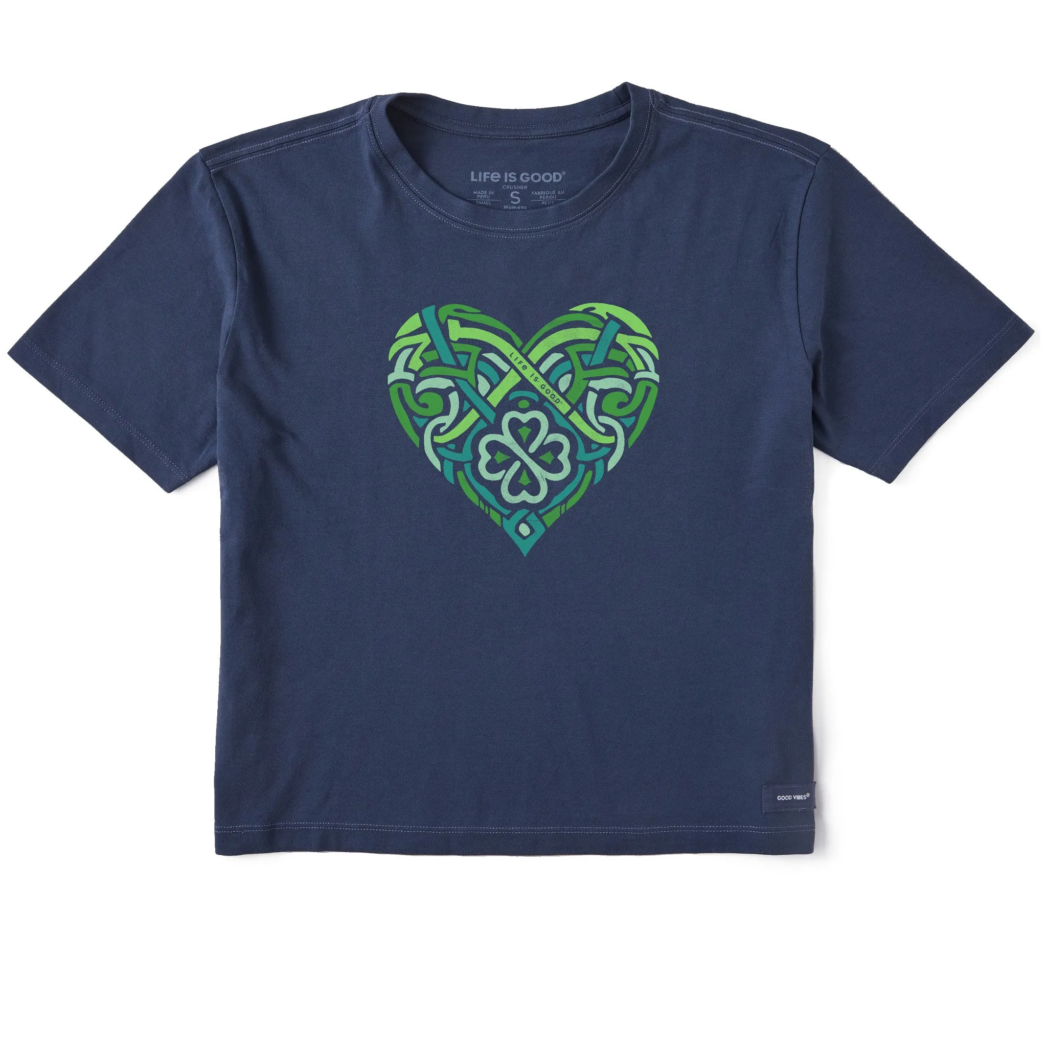 Women's Celtic Heart Short Sleeve Crusher Boxy Tee Life is Good