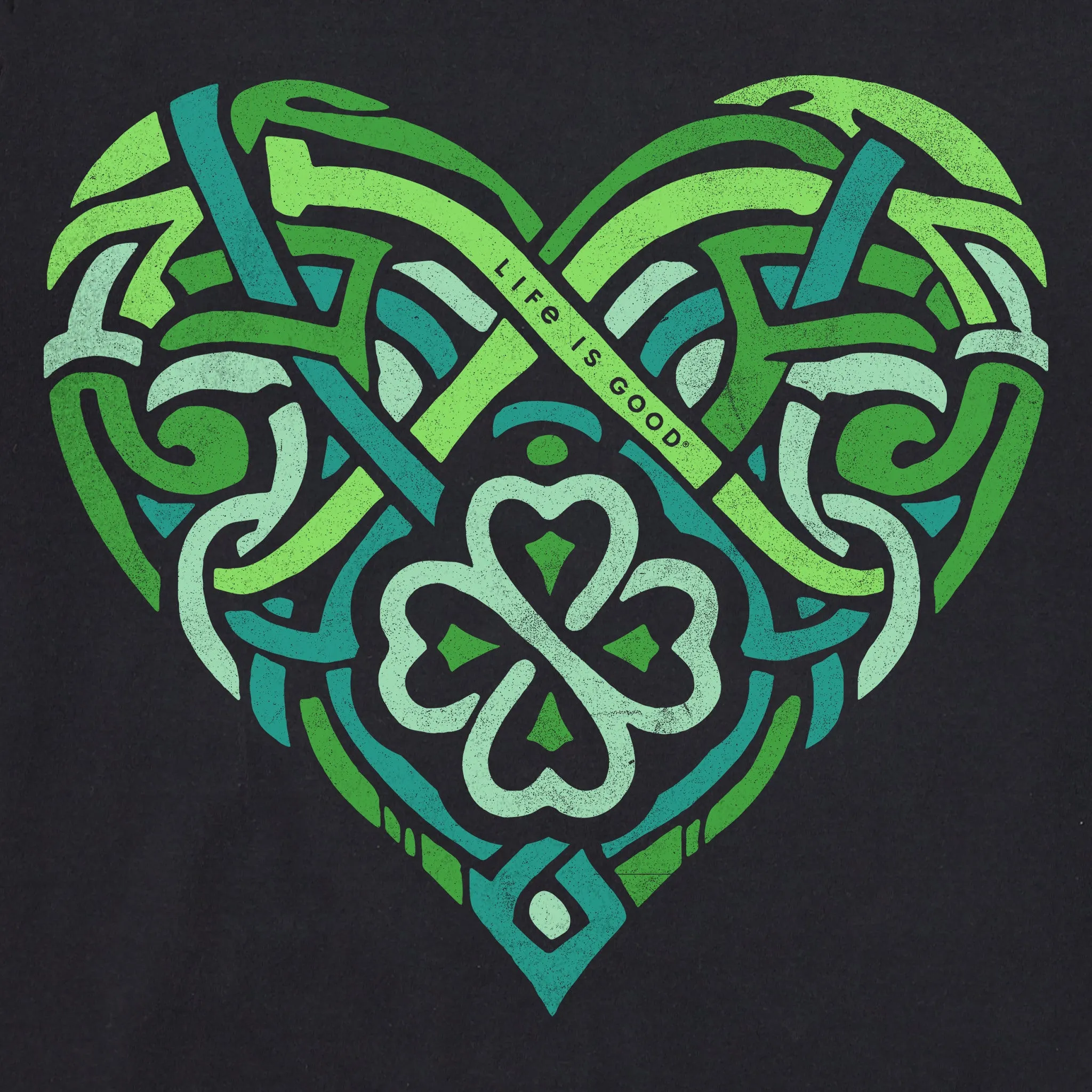 Women's Celtic Heart Short Sleeve Crusher Vee Life is Good