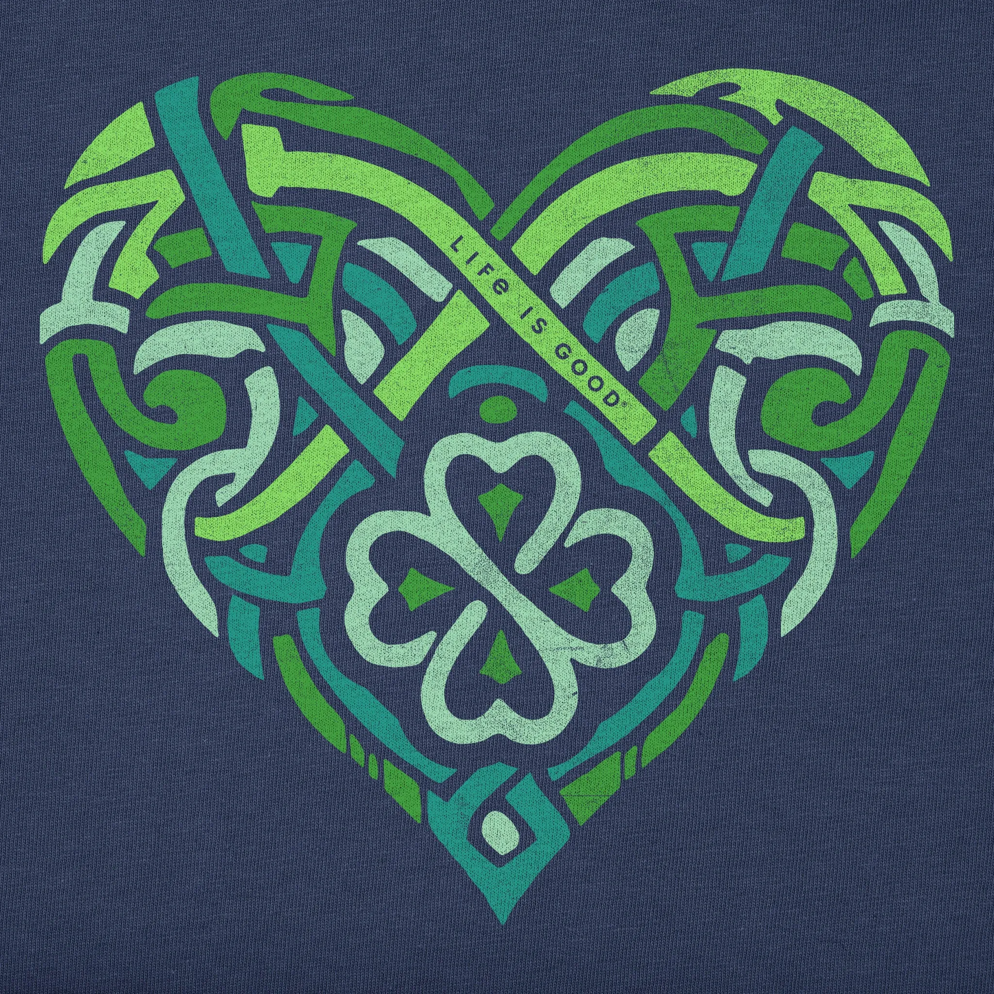 Women's Celtic Heart Short Sleeve Crusher Vee Life is Good
