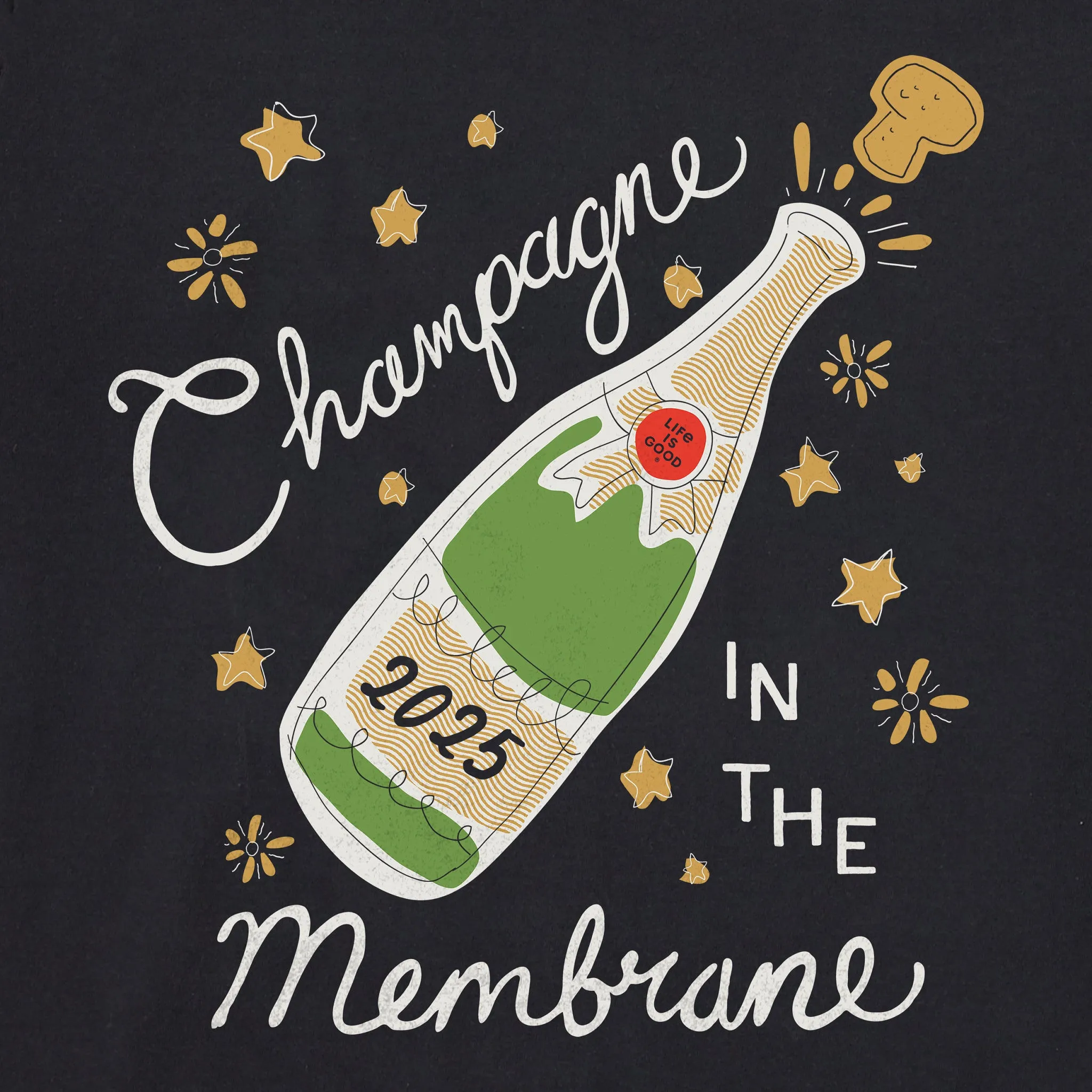 Women's Champagne in the Membrane Long Sleeve Crusher Boxy Tee Life is Good