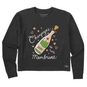 Women's Champagne in the Membrane Long Sleeve Crusher Boxy Tee Life is Good