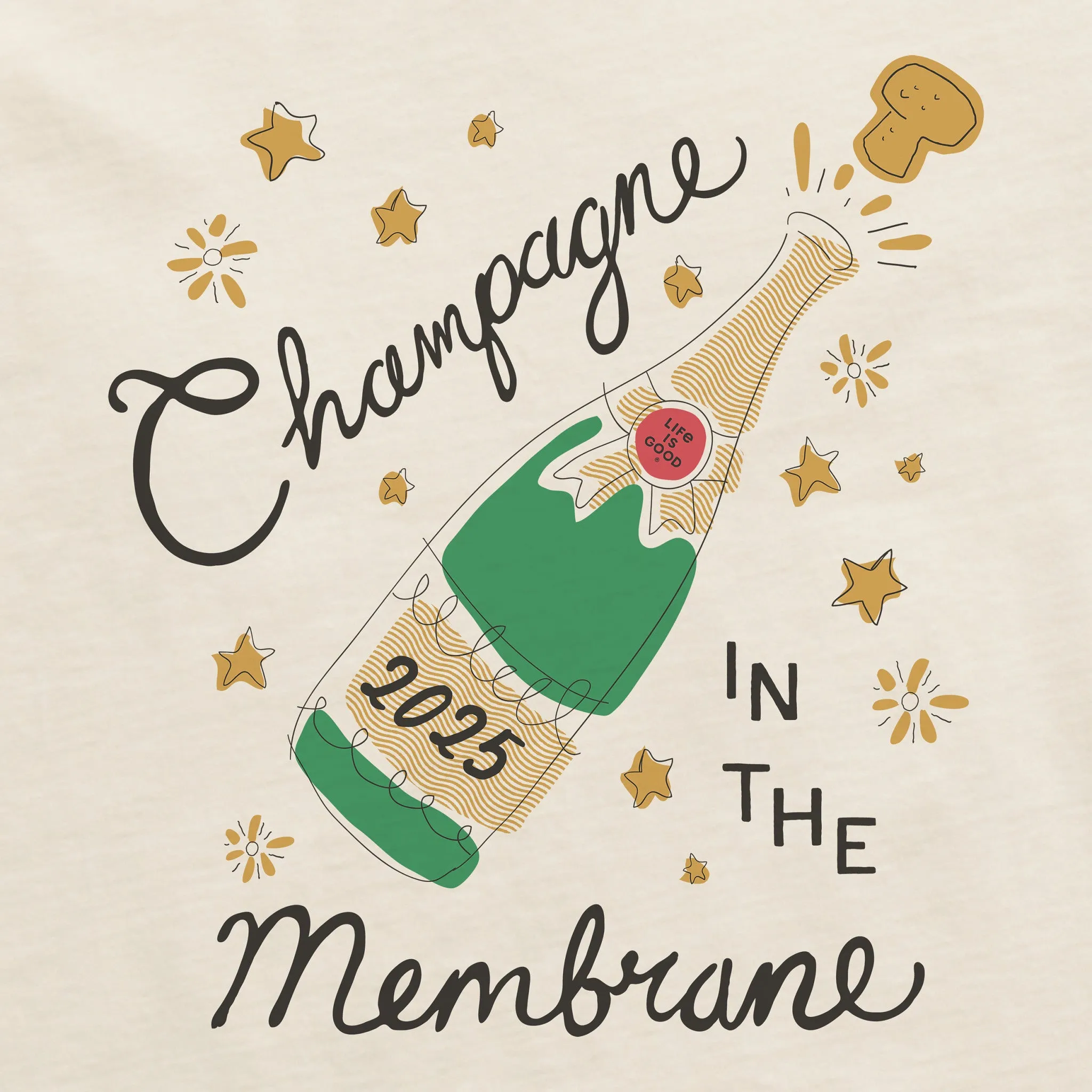 Women's Champagne in the Membrane Short Sleeve Crusher Boxy Tee Life is Good
