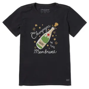 Women's Champagne in the Membrane Short Sleeve Crusher Tee Life is Good