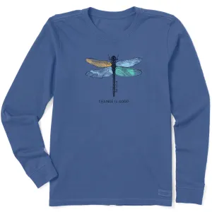 Women's Change Dragonfly Long Sleeve Crusher Tee Life is Good