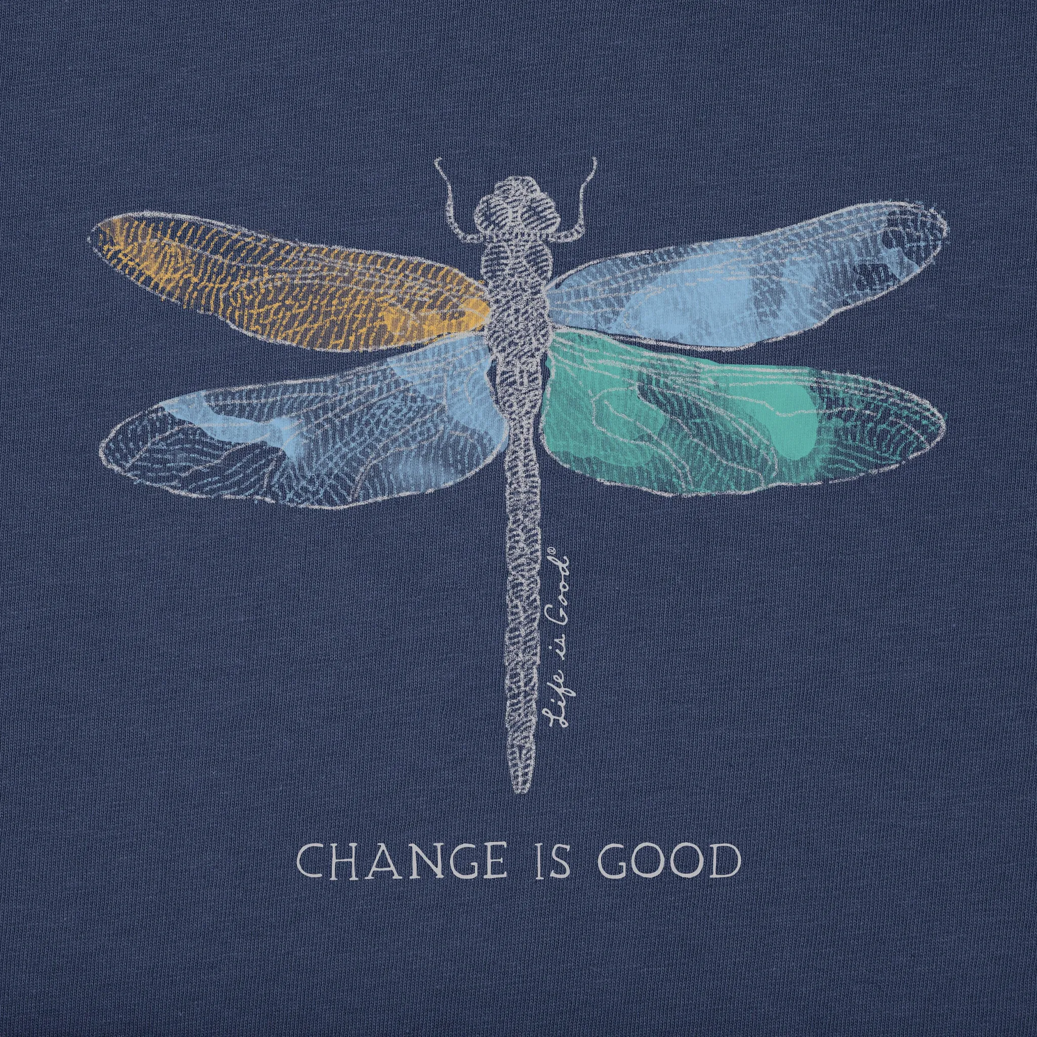 Women's Change Dragonfly Long Sleeve Crusher Tee Life is Good