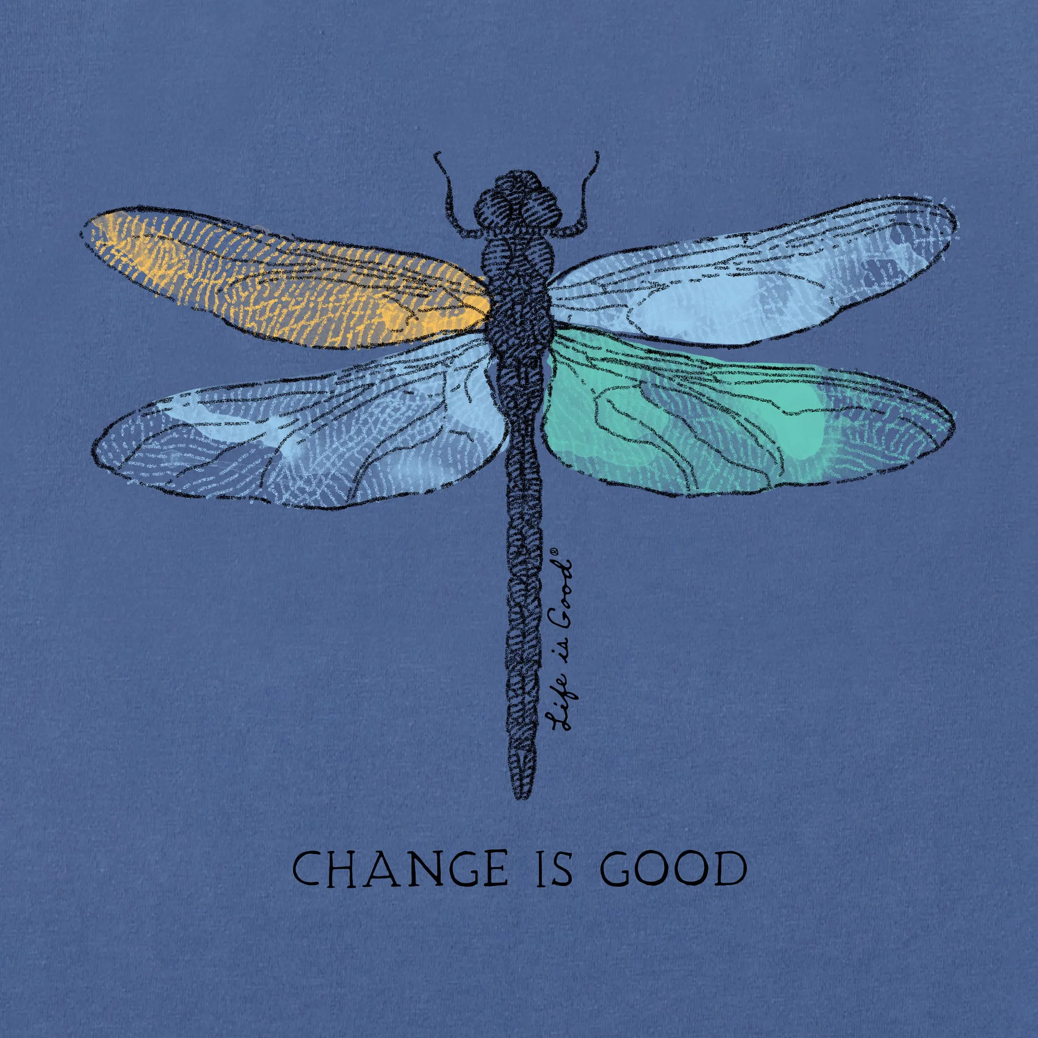 Women's Change Dragonfly Long Sleeve Crusher Tee Life is Good