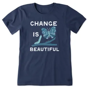 Women's Change is Beautiful Butterfly Short Sleeve Crusher Tee Life is Good