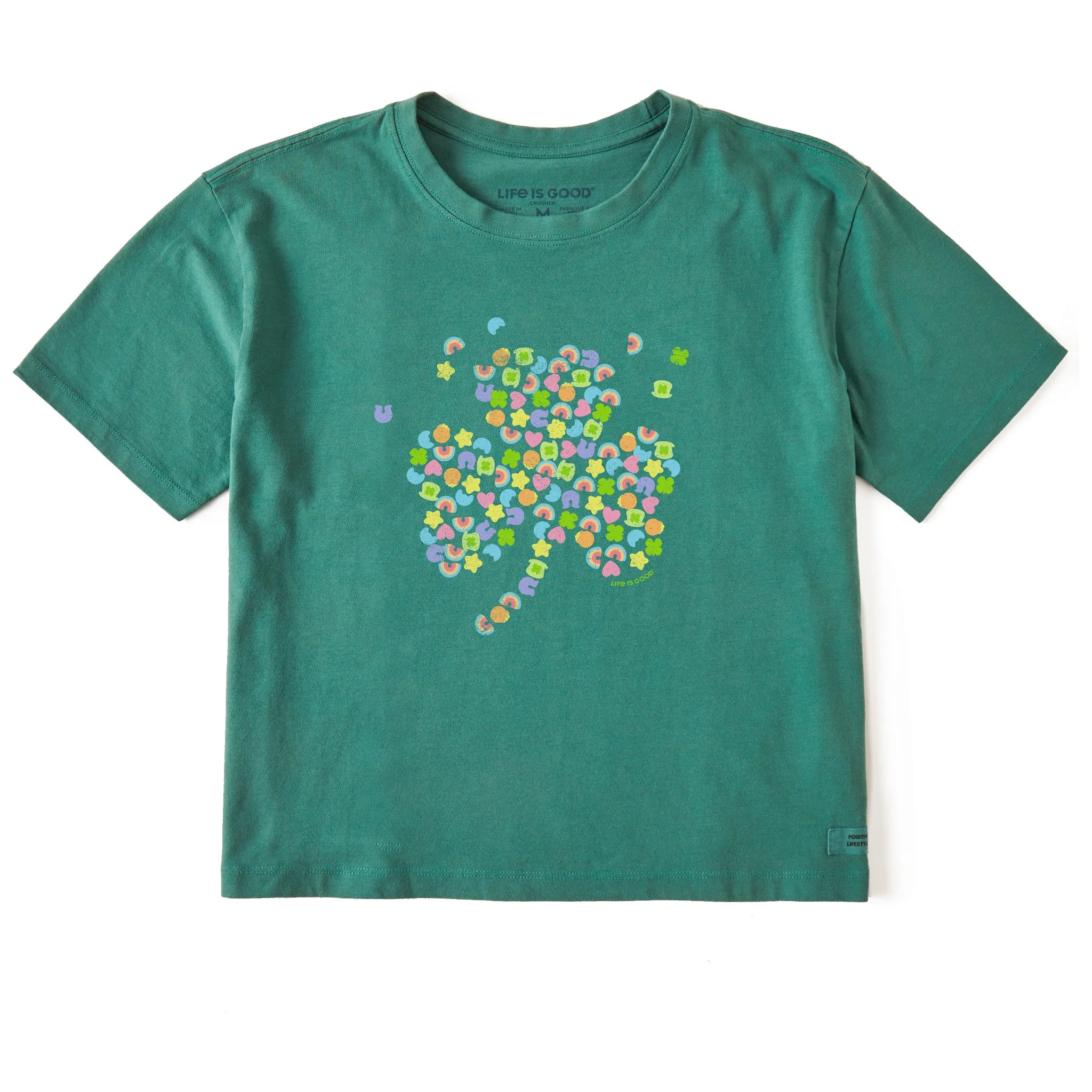 Women's Charmed Clover Short Sleeve Crusher Boxy Tee Life is Good