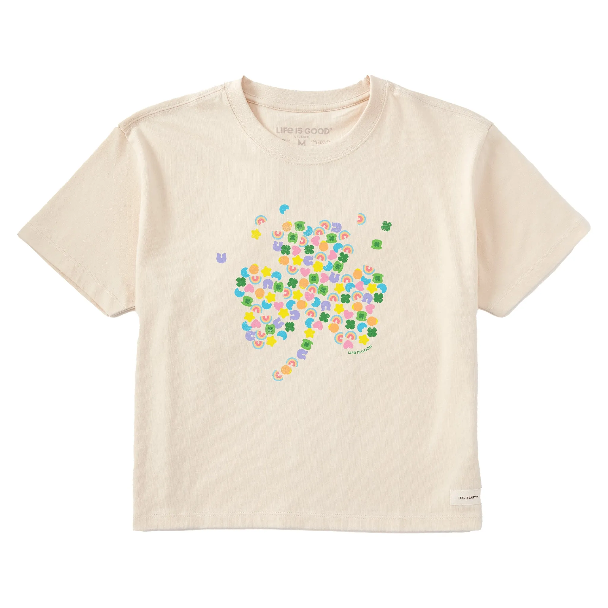 Women's Charmed Clover Short Sleeve Crusher Boxy Tee Life is Good