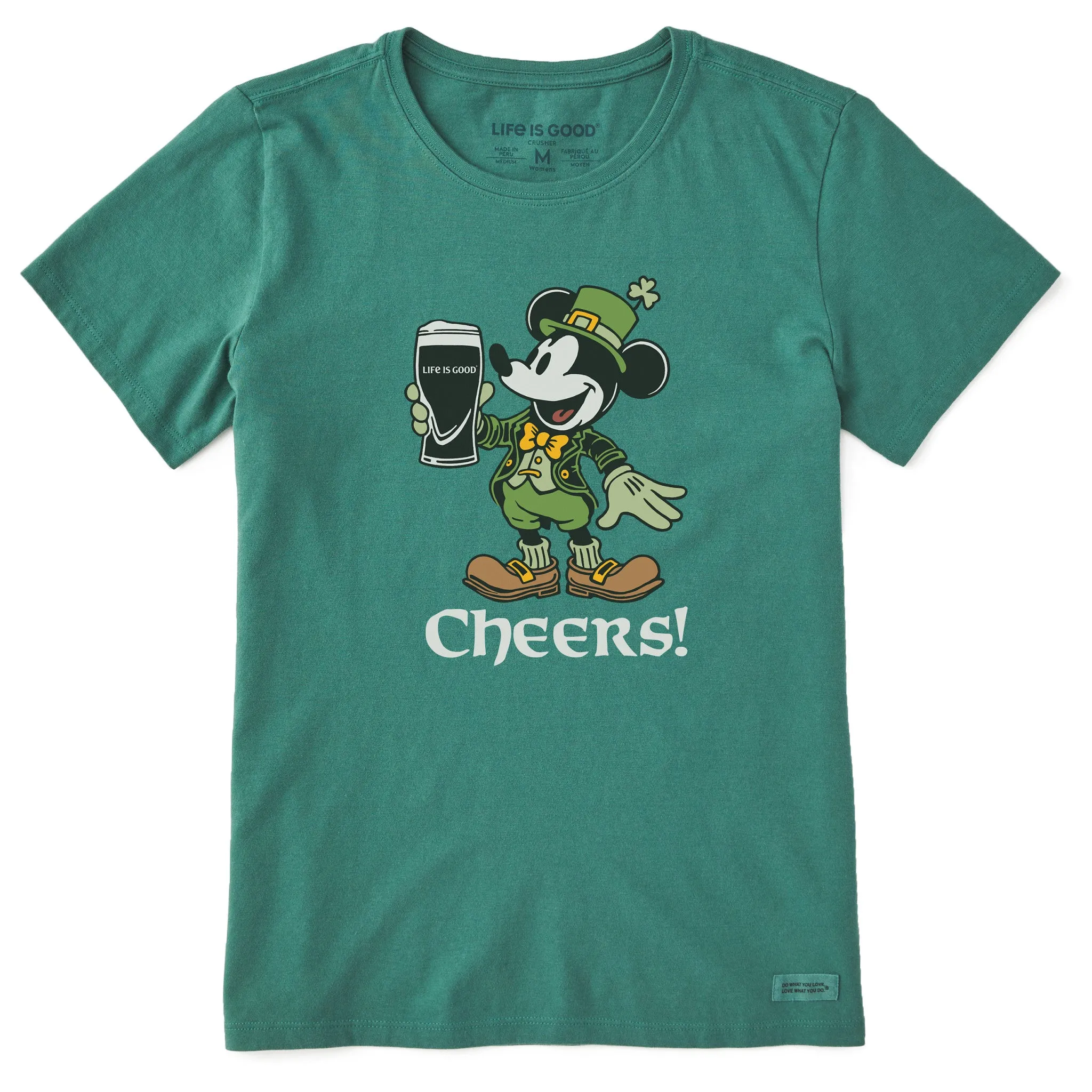 Women's Cheers Leprechaun Willie Short Sleeve Crusher Tee Life is Good