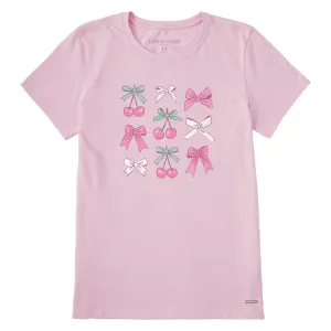 Women's Cherries and Ribbons Short Sleeve Crusher Tee Life is Good