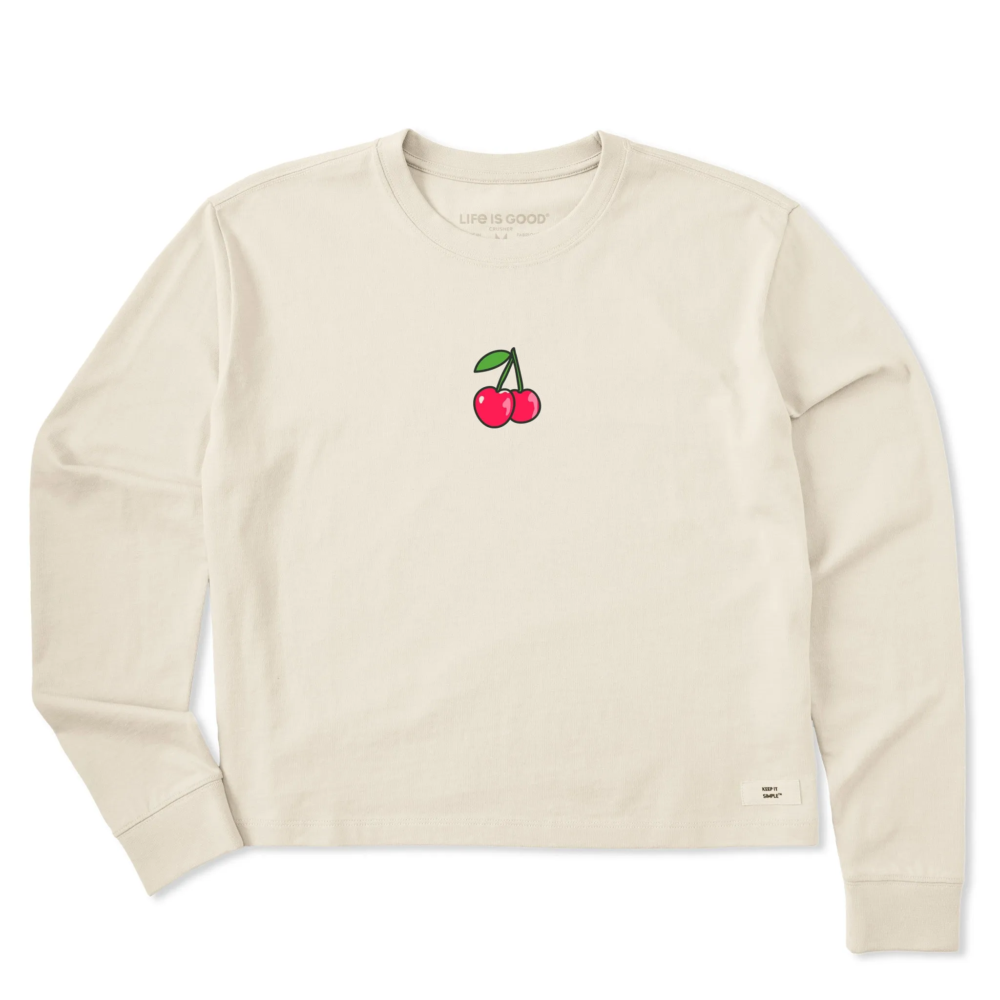 Women's Cherries Long Sleeve Crusher Boxy Tee Life is Good