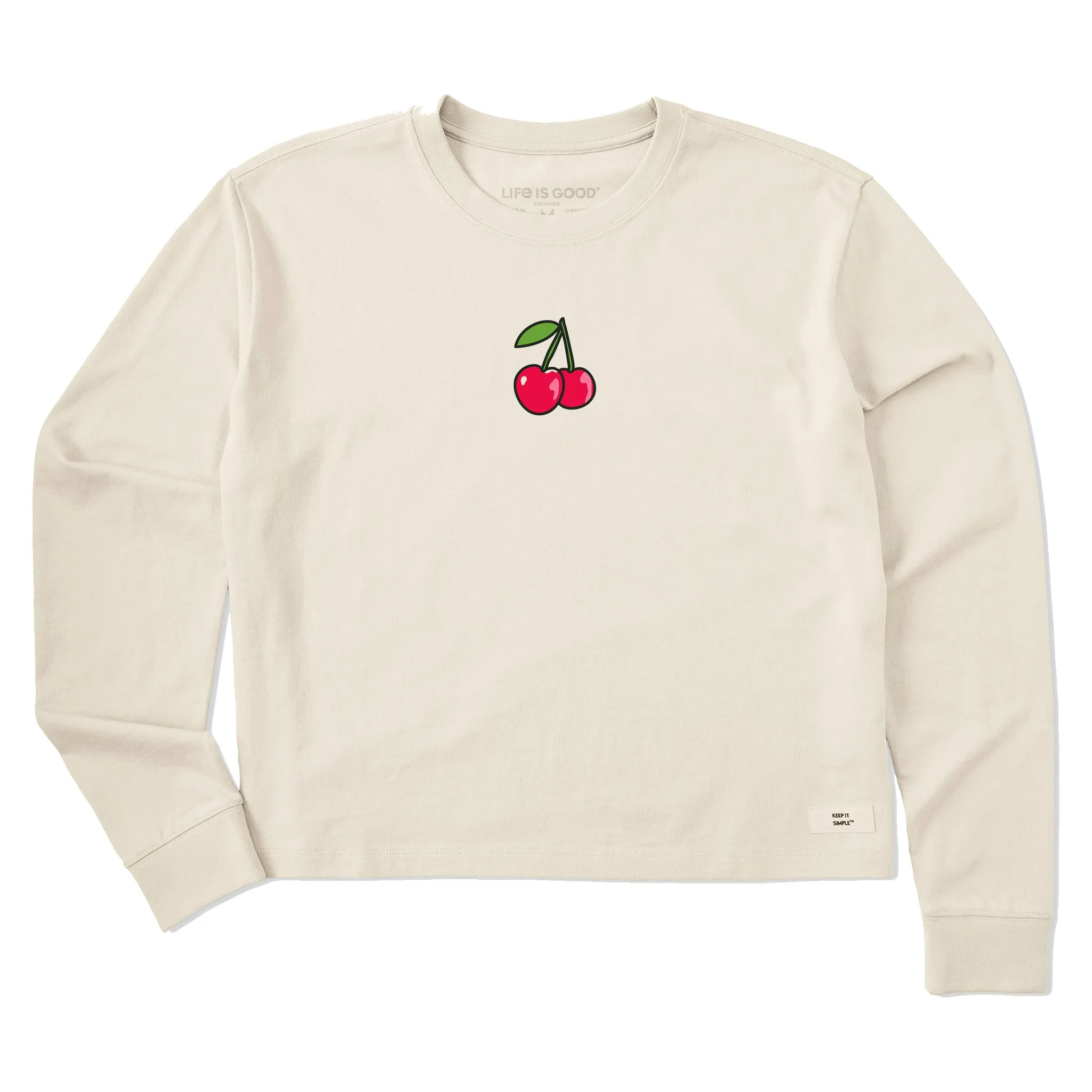 Women's Cherries Long Sleeve Crusher Boxy Tee Life is Good