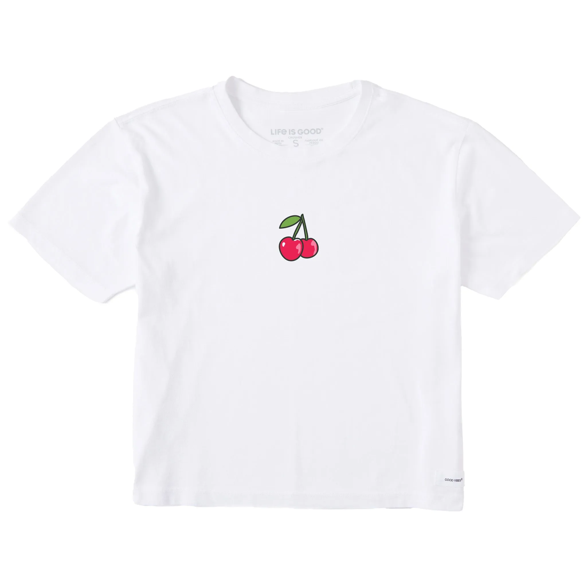 Women's Cherries Short Sleeve Crusher Boxy Tee Life is Good
