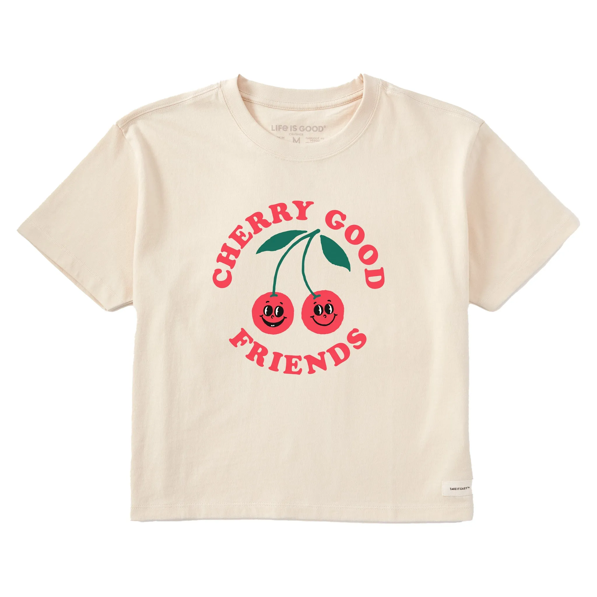 Women's Cherry Good Friends Short Sleeve Crusher Boxy Tee Life is Good