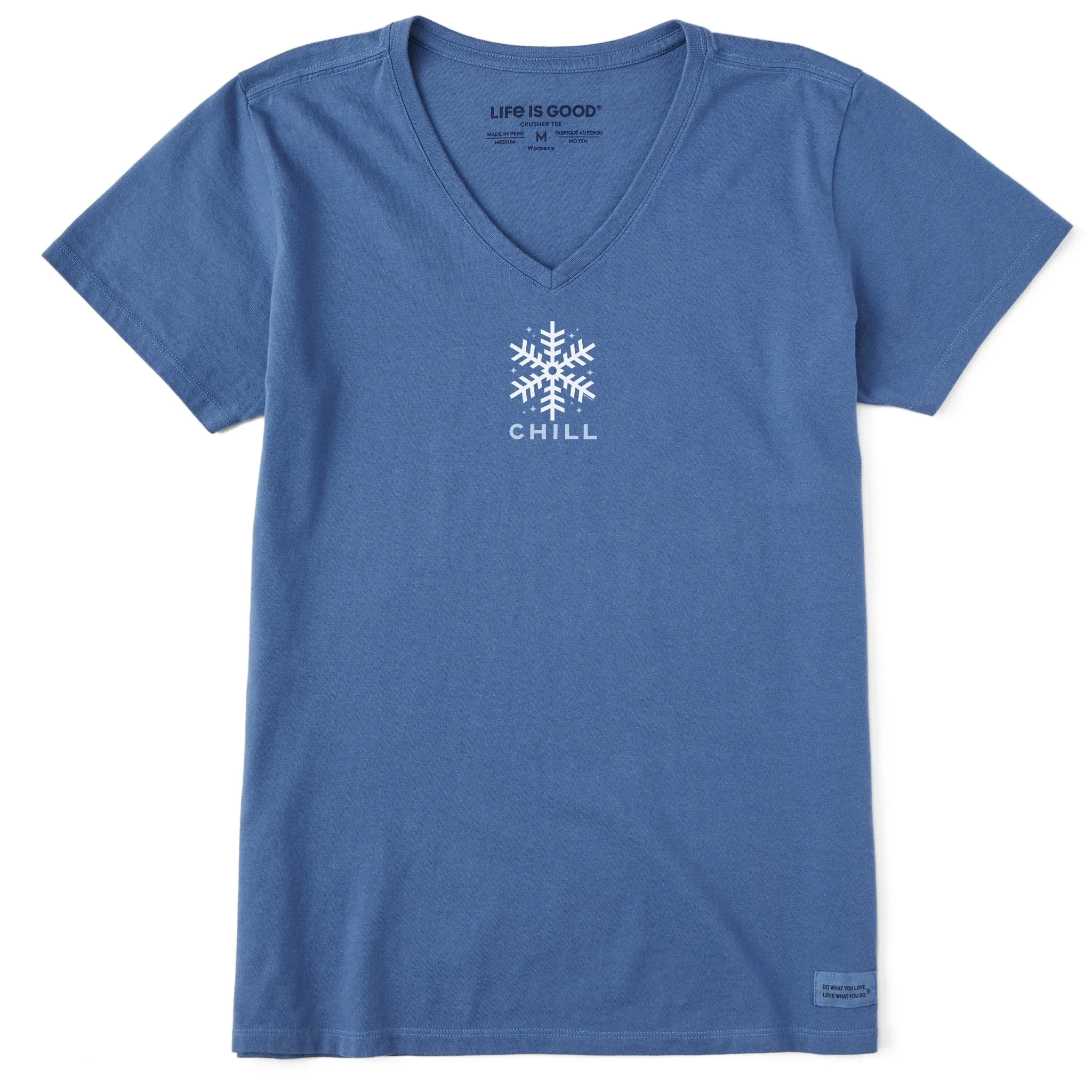 Women's Chill Snowflake Short Sleeve Crusher Vee Life is Good