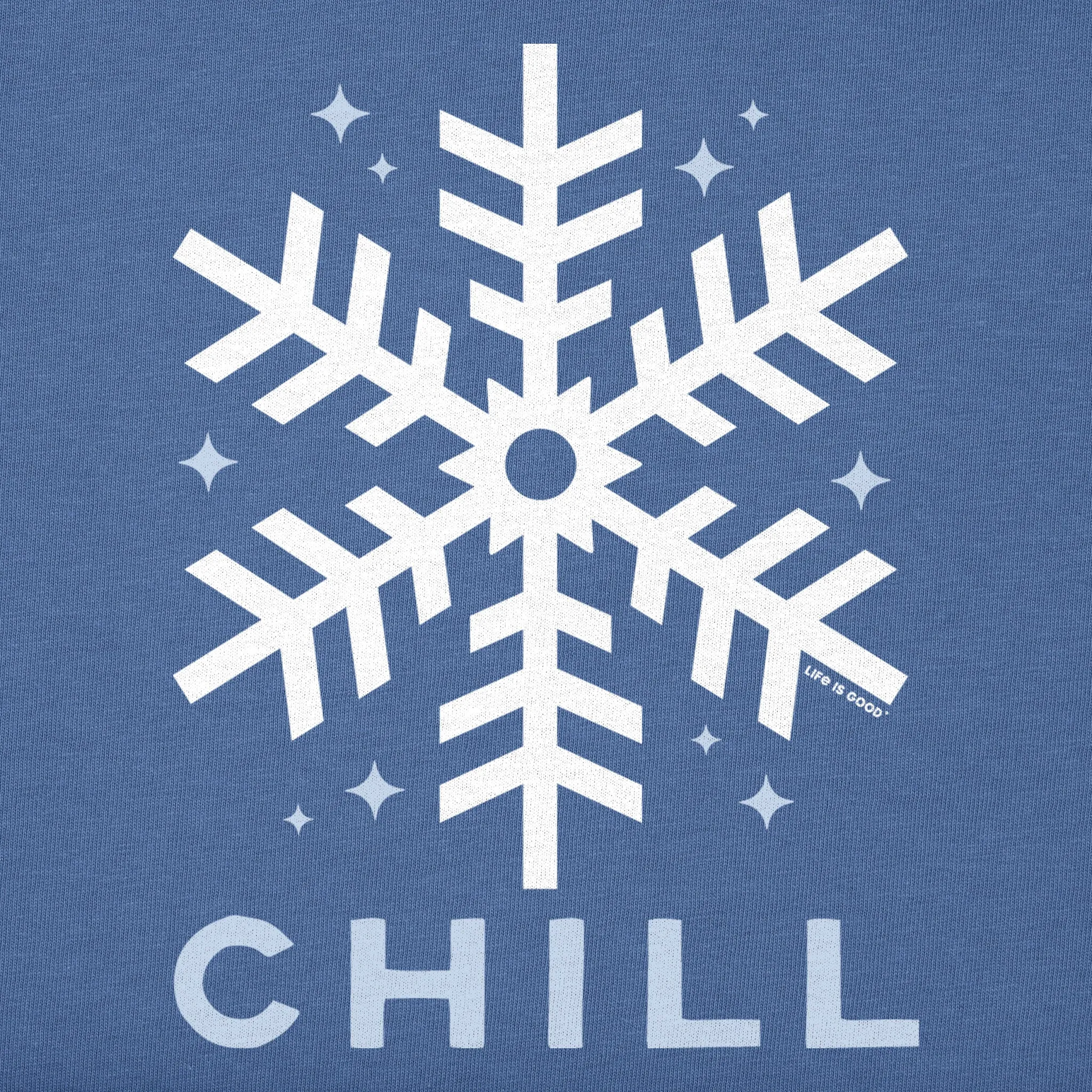 Women's Chill Snowflake Short Sleeve Crusher Vee Life is Good